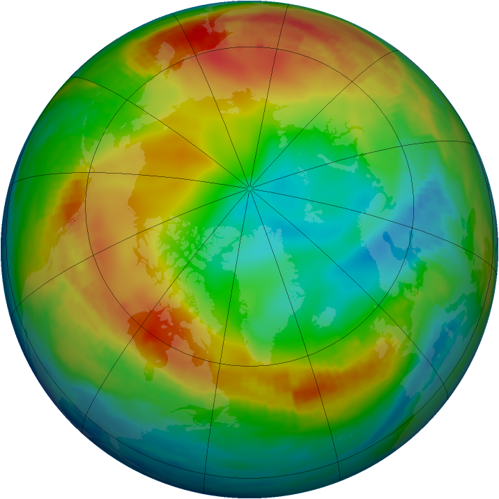 Arctic ozone map for 04 January 1998